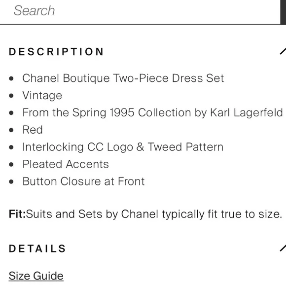 CHANEL red blazer
Vintage 1995 Dress skirt Set
Size S/XS US 2 FR34 preloved - Picture 14 of 15